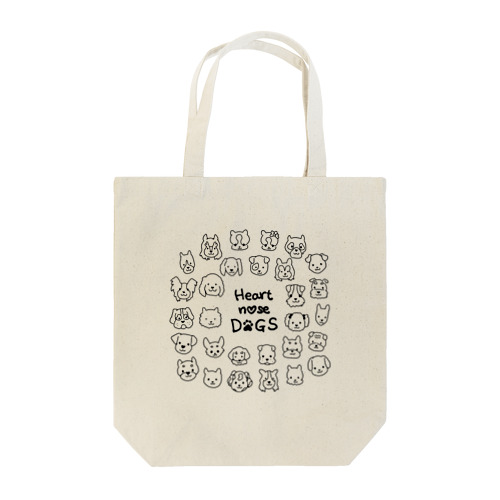 Heart nose DOGS（丸型） Tote Bag