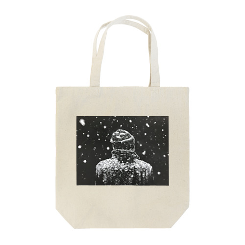 A Man in Snow Tote Bag