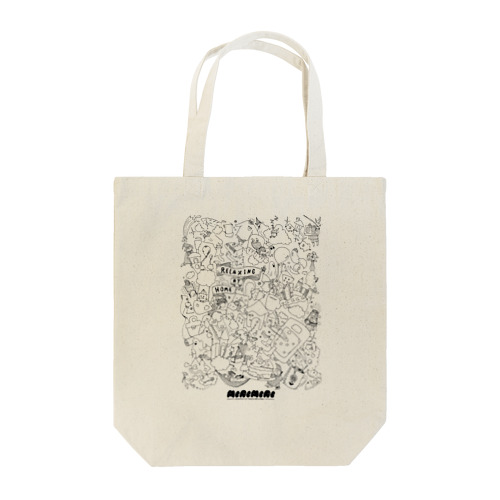 RELAXING AT HOME～osanpo～ -black line- Tote Bag