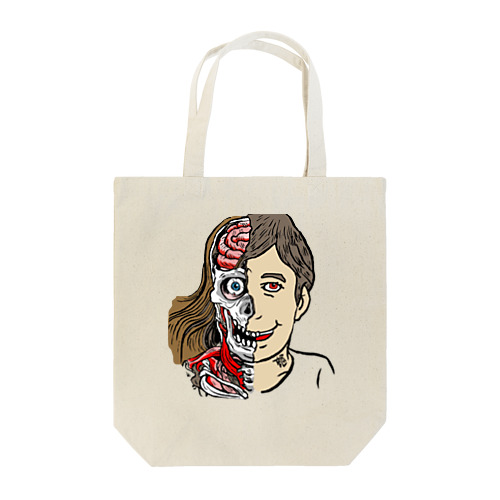 半分がドクロなヒューマン Tote Bag