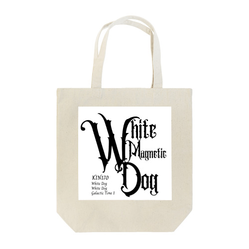 KIN170白い磁気の犬 Tote Bag