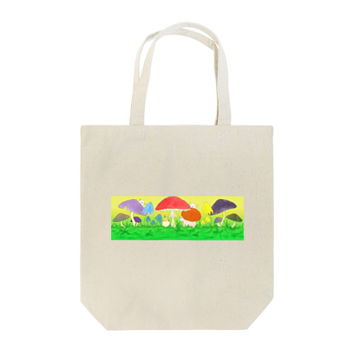 オカメインコとおばけちゃん、きのこを添えて Tote Bag