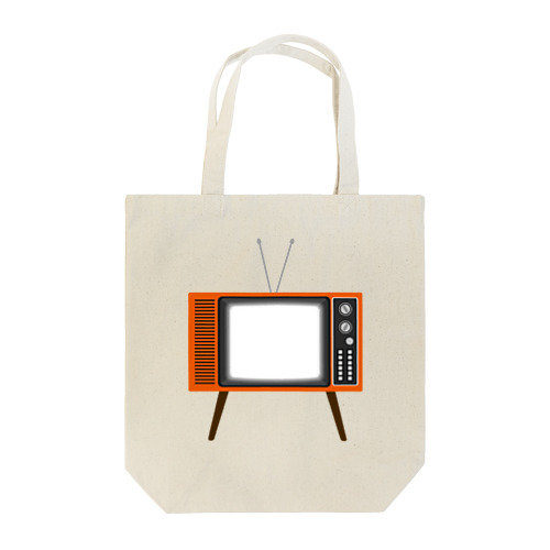 レトロな昭和の可愛いテレビのイラスト 画面オン 脚付き  トートバッグ