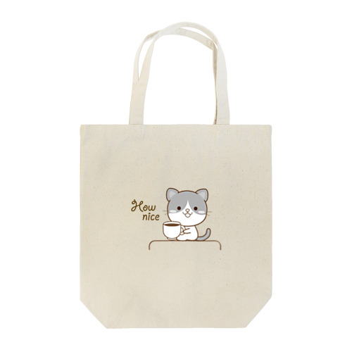 黒白猫のシンプルモノトーン Tote Bag