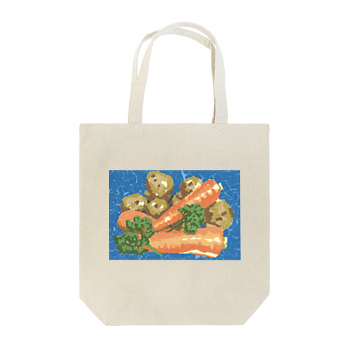 野菜(にんじん/パセリ/じゃがいも)(ちぎり絵/貼り絵) Tote Bag
