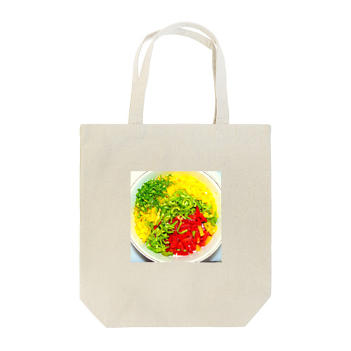 カットしたパプリカと青唐辛子（ミートソースの具材） Tote Bag