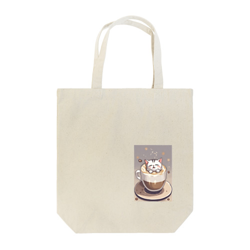 至福のカプチーノ猫🐈 トートバッグ