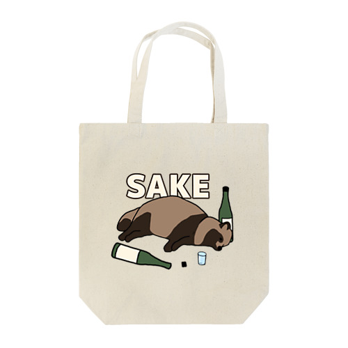 タヌキと日本酒 Tote Bag