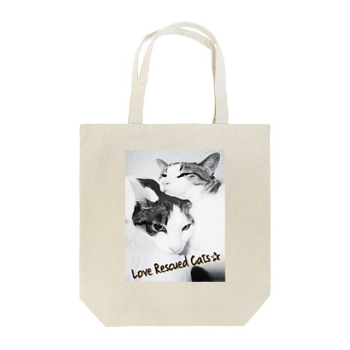 Love Rescued Cats トートバッグ