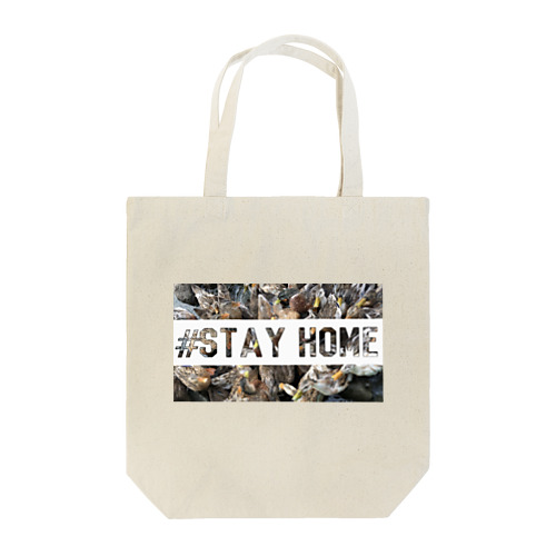 #stay home カモ柄 トートバッグ