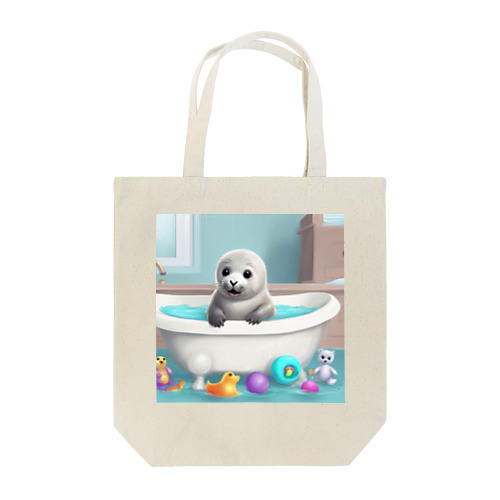 お風呂場のゴマアザラシの赤ちゃん トートバッグ