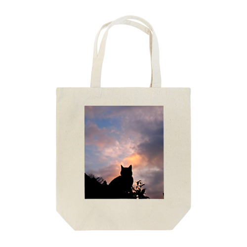 sunset cat Tote Bag
