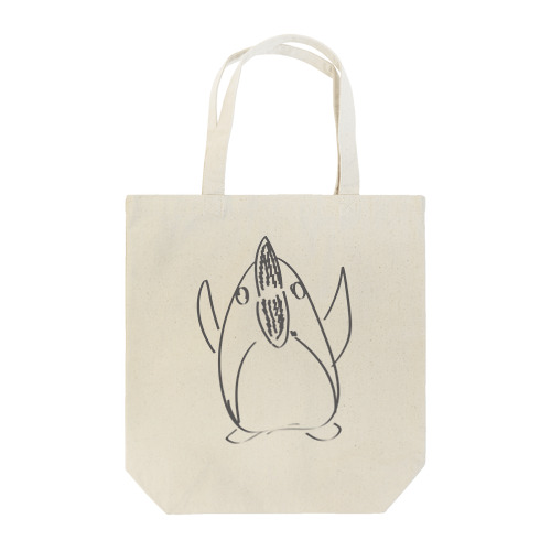 【雑学動物】ペンギンのくちばしの中は怖い 落書き トートバッグ