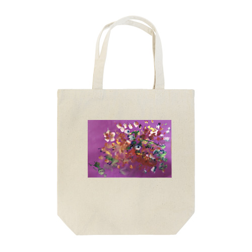 紫のお花 トートバッグ