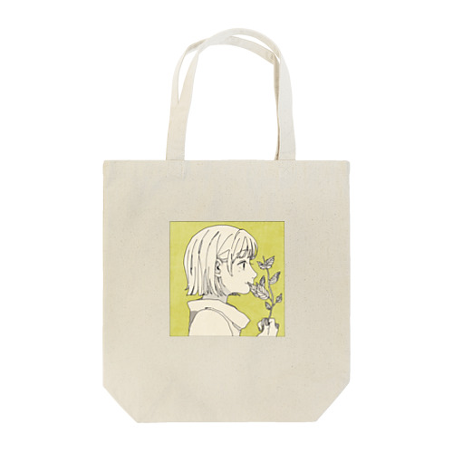 植物と女の子(tote bag) トートバッグ