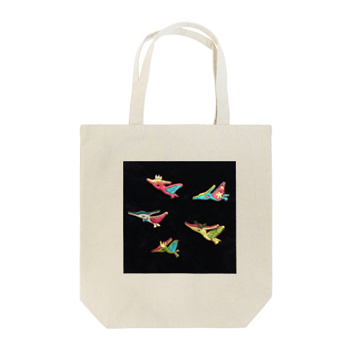 空飛ぶプテラノドンくん　刺繍ve Tote Bag