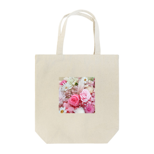 ピンクローズのガーリーな花柄 Tote Bag