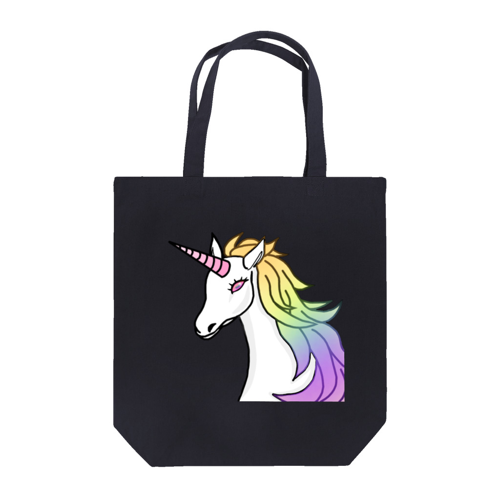 日本史のプリントの裏。のユニコーン 虹色 ゆめかわいい Tote Bag