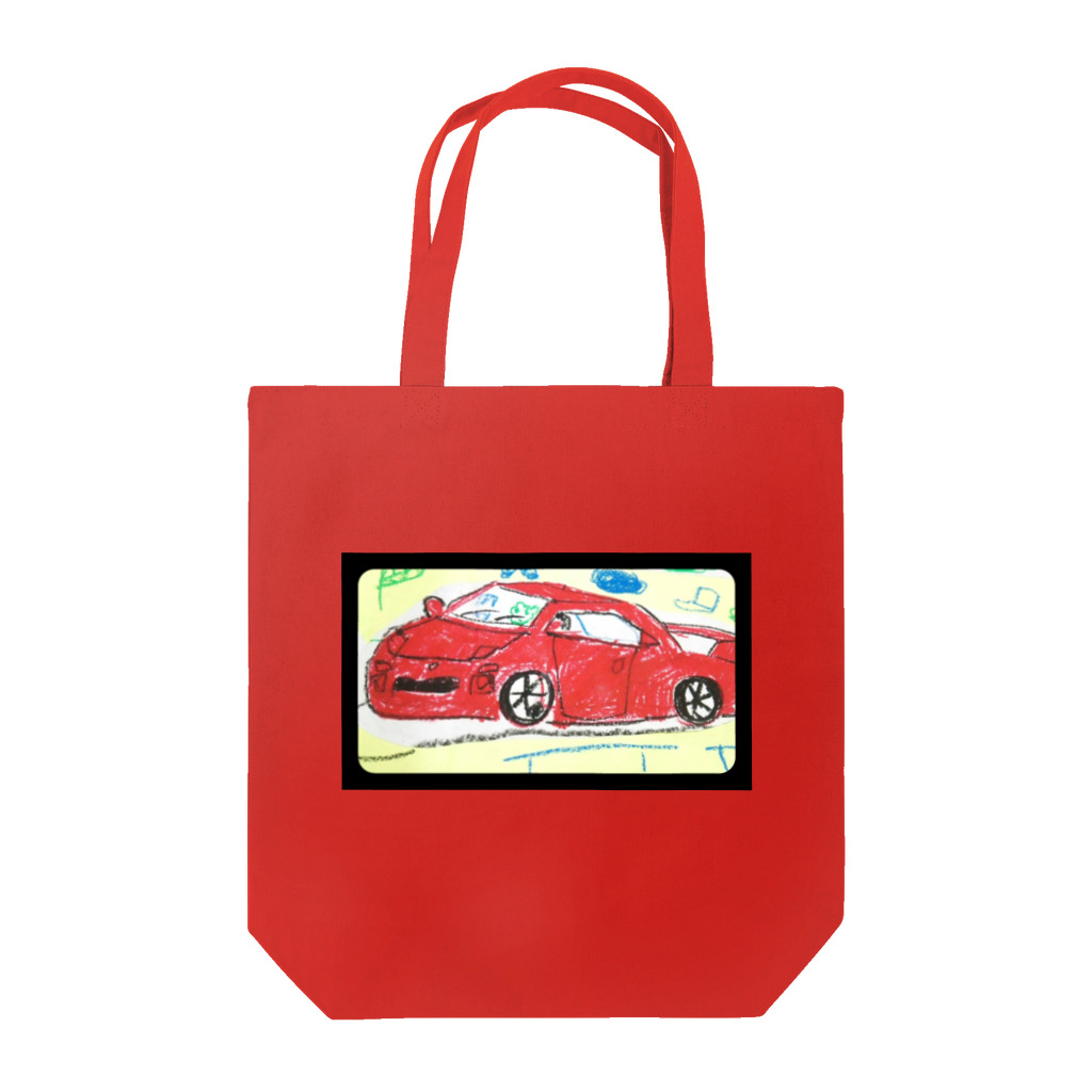 katsuocraftの赤い車 トートバッグ