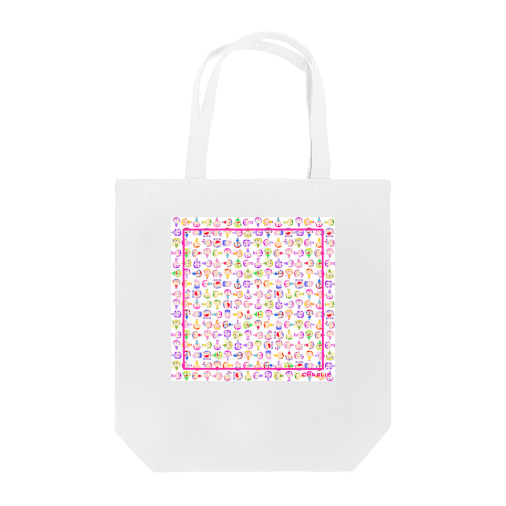 charlolのCharlieカラフル背景ホワイト Tote Bag