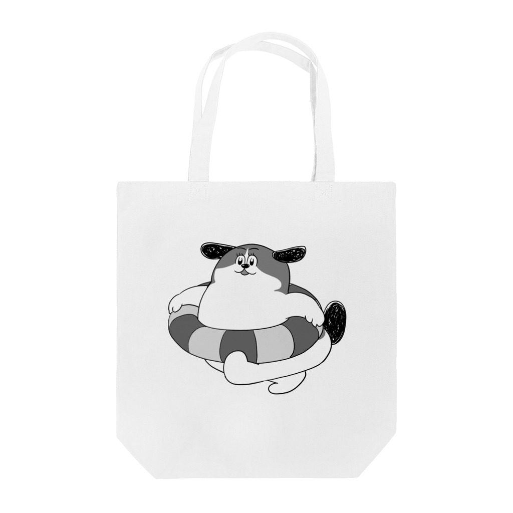 マツバラのもじゃまるうきわ　白黒 Tote Bag