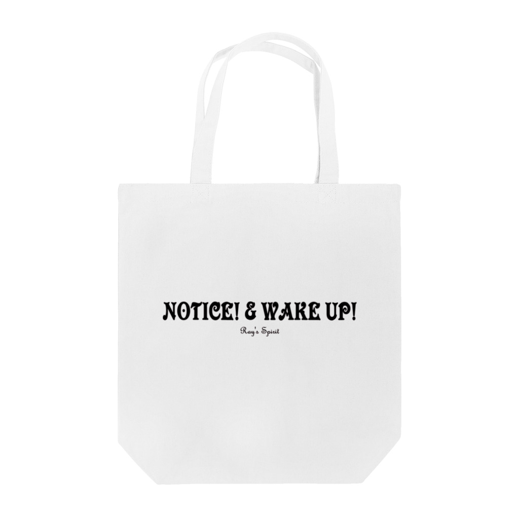 Ray's Spirit　レイズスピリットのNOTICE! & WAKE UP!（BLACK） Tote Bag