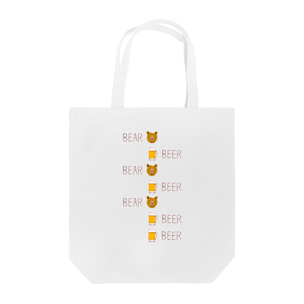 NIKORASU GOのビールデザインTシャツ「ベアビアベアビアベアビアビア」（Tシャツ・パーカー・グッズ・ETC） Tote Bag