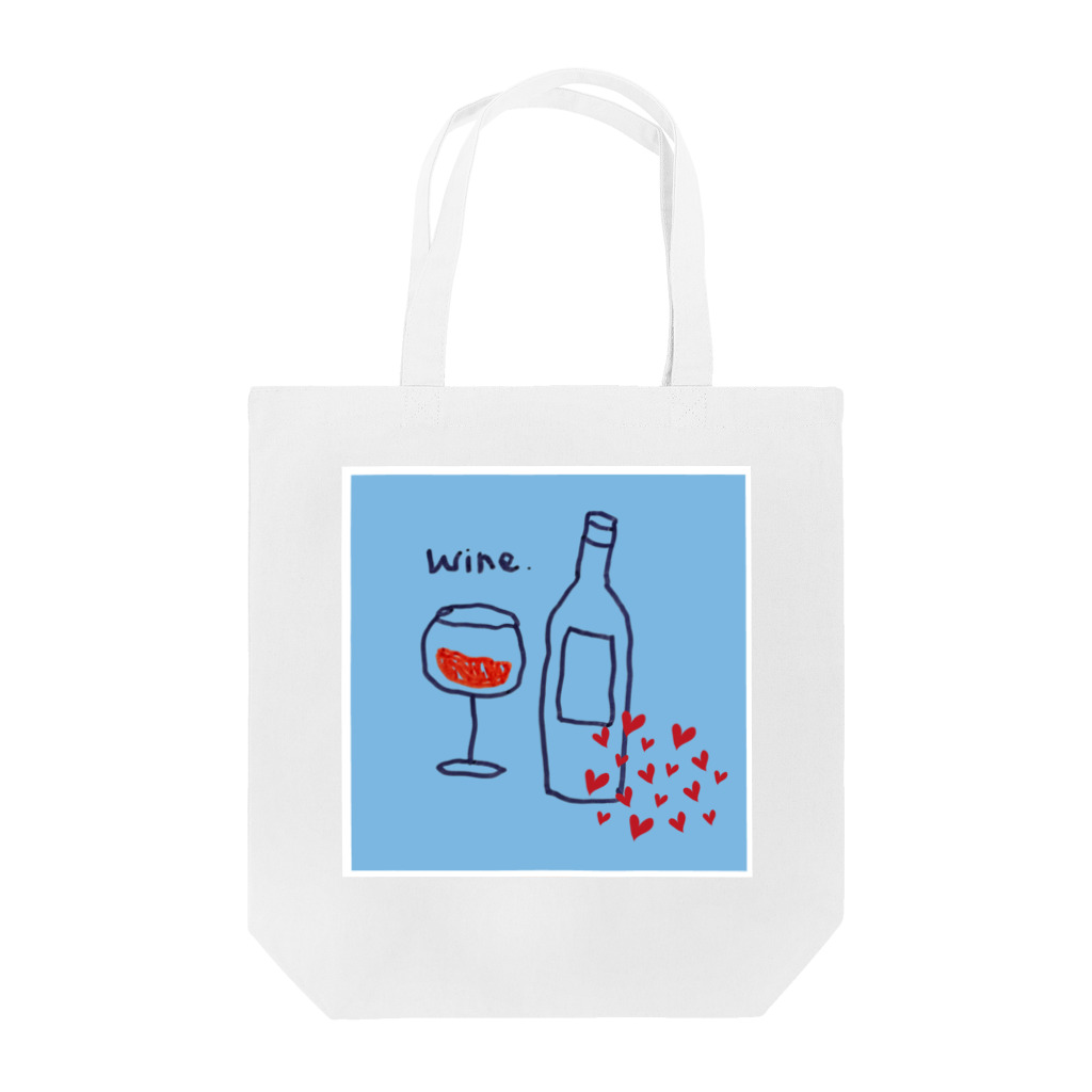 Happy Bird Bringsのワイン＆ワインボトル　wine&wine bottle トートバッグ