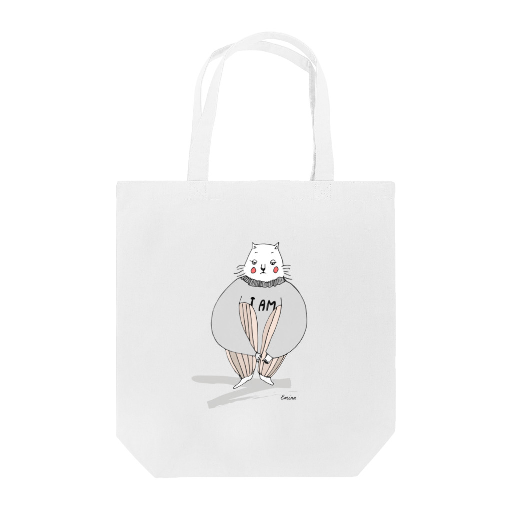 ATELIE EMINAのEMINA's FATTY CAT sitting ver. Tote Bag