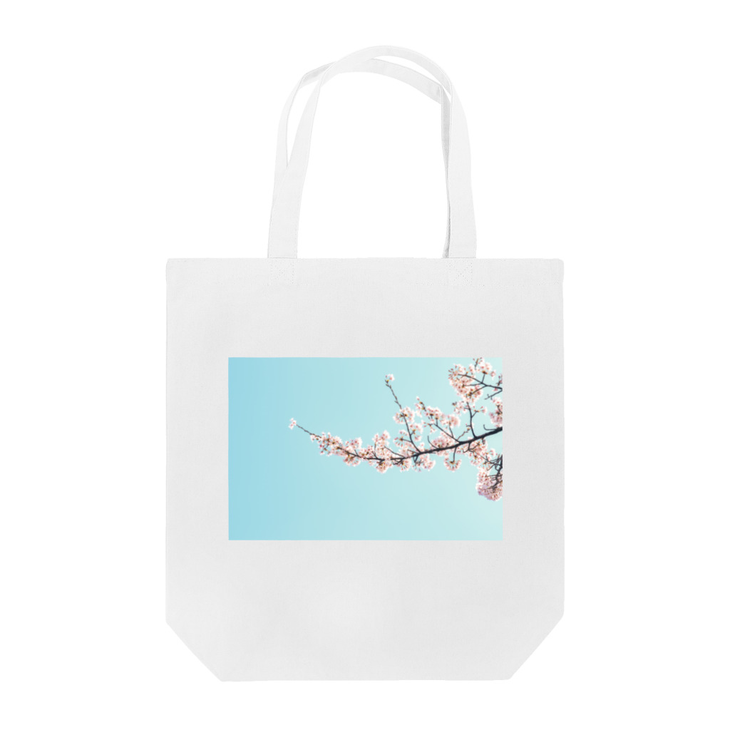 朝の庭の桜 トートバッグ