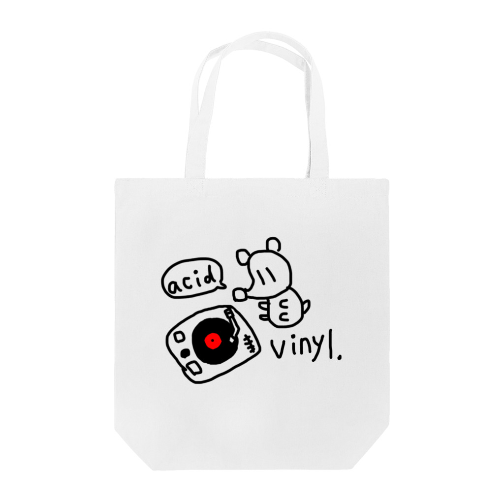 ym303bass オフィシャルショップのアシッドねずみとレコード Tote Bag