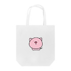 のんびりのこショップのピンクの豚さん トートバッグ