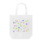 バレエシルエット ballet*pointe_pon*の花柄バレエ３１Lucky(white) Tote Bag