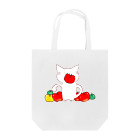 シュールでかわいいお店のほっこりネコとリンゴ Tote Bag