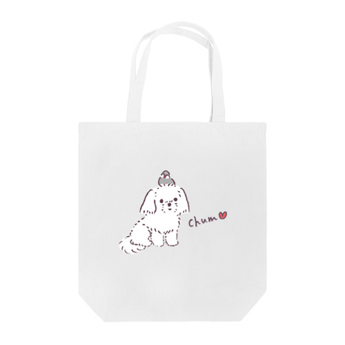 マルチーズと文鳥 Tote Bag