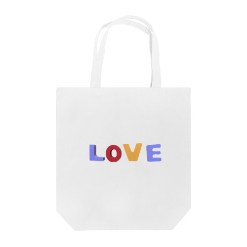  “LOVE” （英語のブロックおもちゃ風） Tote Bag