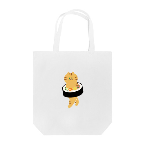 太巻きを自らに巻きつけて運ぶねこ Tote Bag