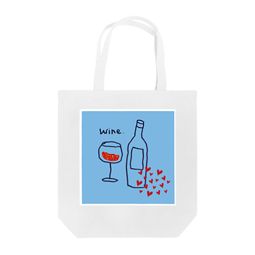 ワイン＆ワインボトル　wine&wine bottle トートバッグ