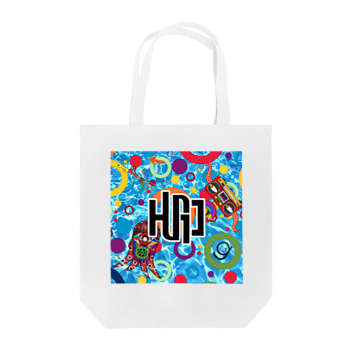 みんな仲良く"プカプカ"海水柄Hugoロゴトートバッグ Tote Bag