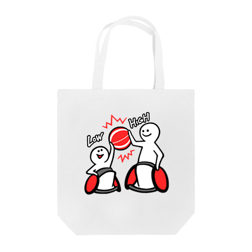 車いすバスケ　LOW&HIGH（赤） Tote Bag