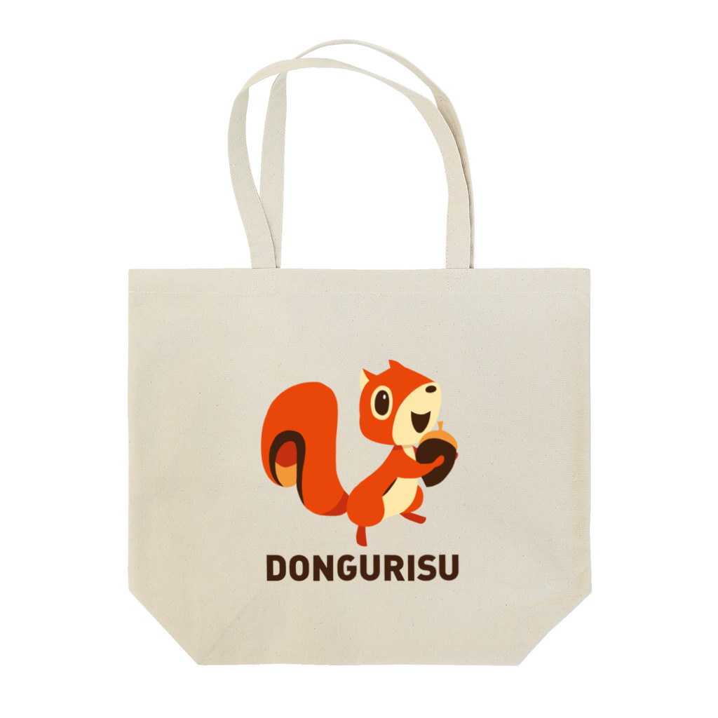 SUNDAYS GRAPHICSのDONGURISU (どんぐリス) 茶色ロゴ トートバッグ