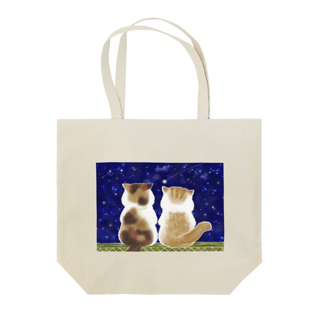coeur.yu（クードットユー）の猫と星空 Tote Bag