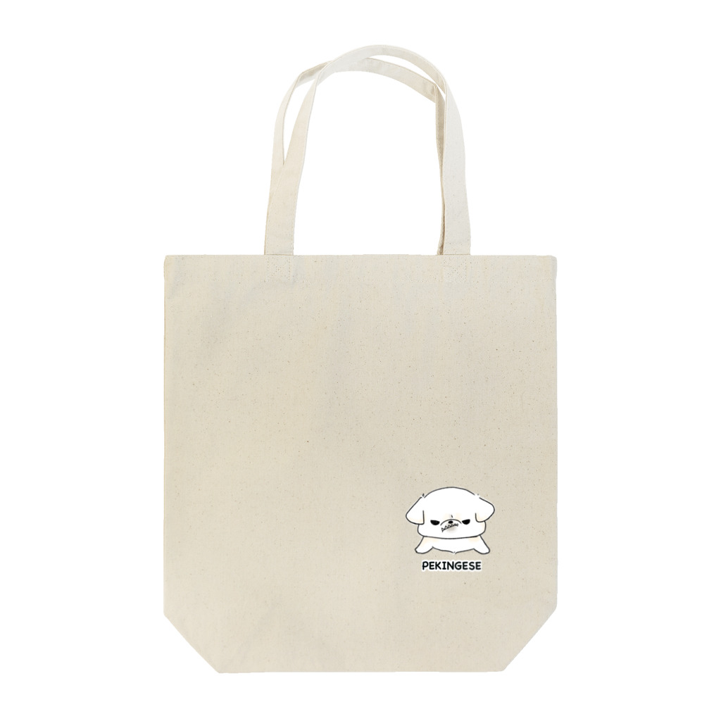 スイカのイラストショップのムキッ歯！ペキニーズ！ Tote Bag