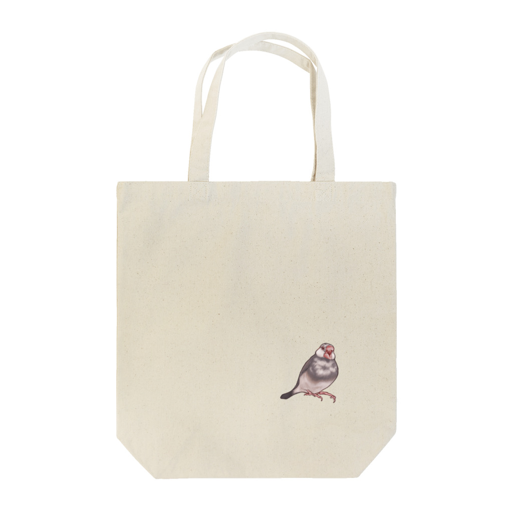 つぶつぶみかんの文鳥のあくび Tote Bag