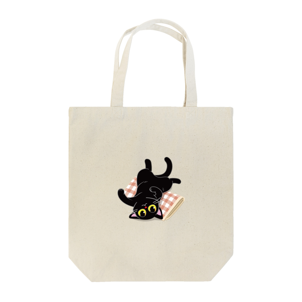 AckeeWolf Art Shopの寝転がるヘソ天ねこ Tote Bag