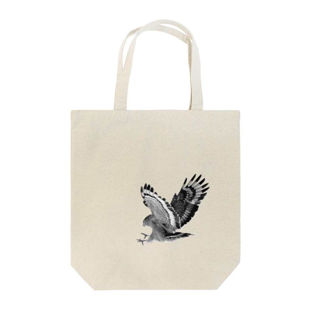 WILDBIRD GOODS SHOPのカンムリワシ・モノクロ Tote Bag