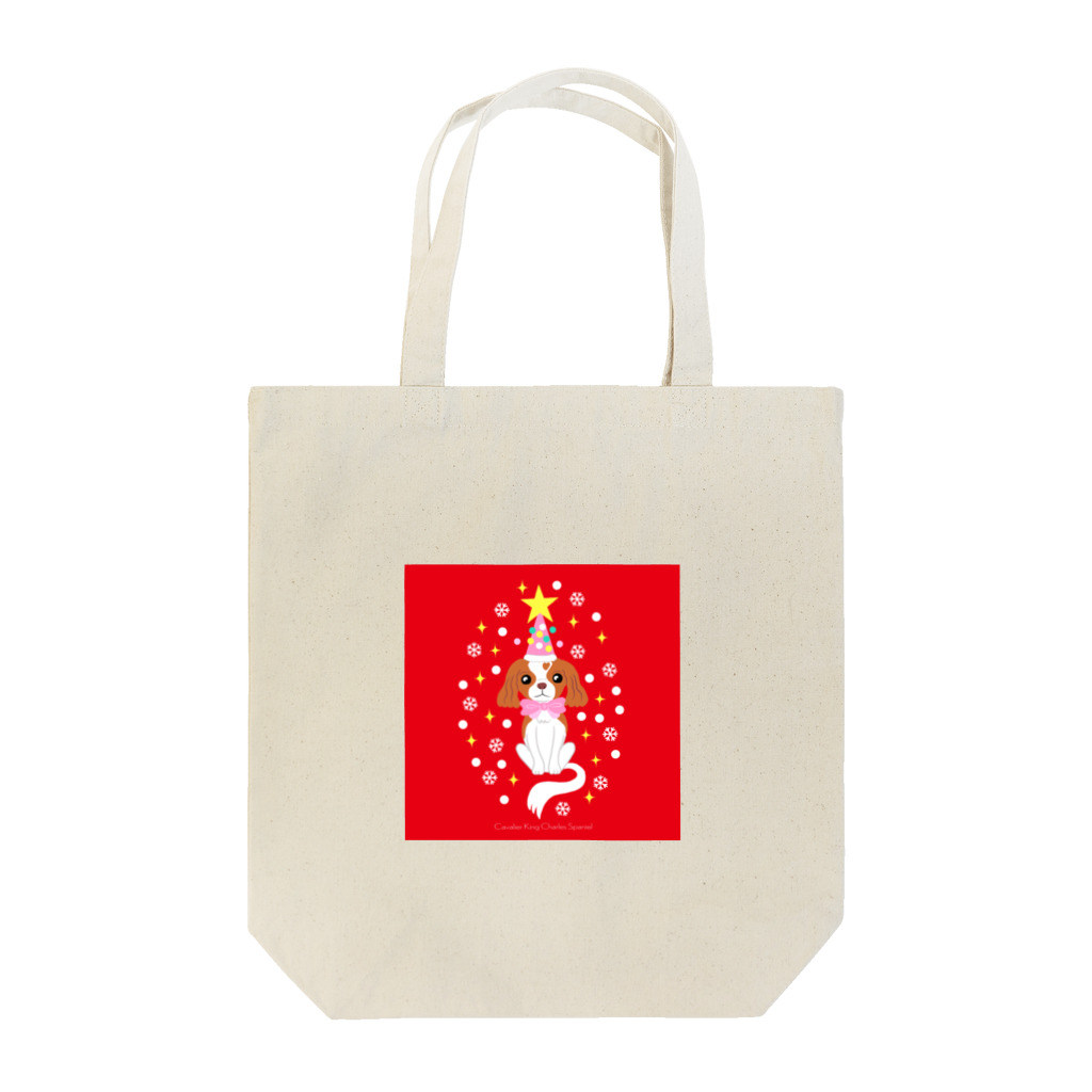 coronaaatのキャバリアクリスマス（赤） Tote Bag