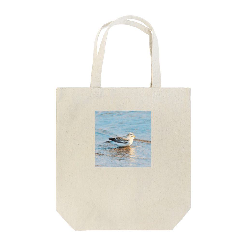 野鳥賛歌の水辺のユキホオジロ Tote Bag