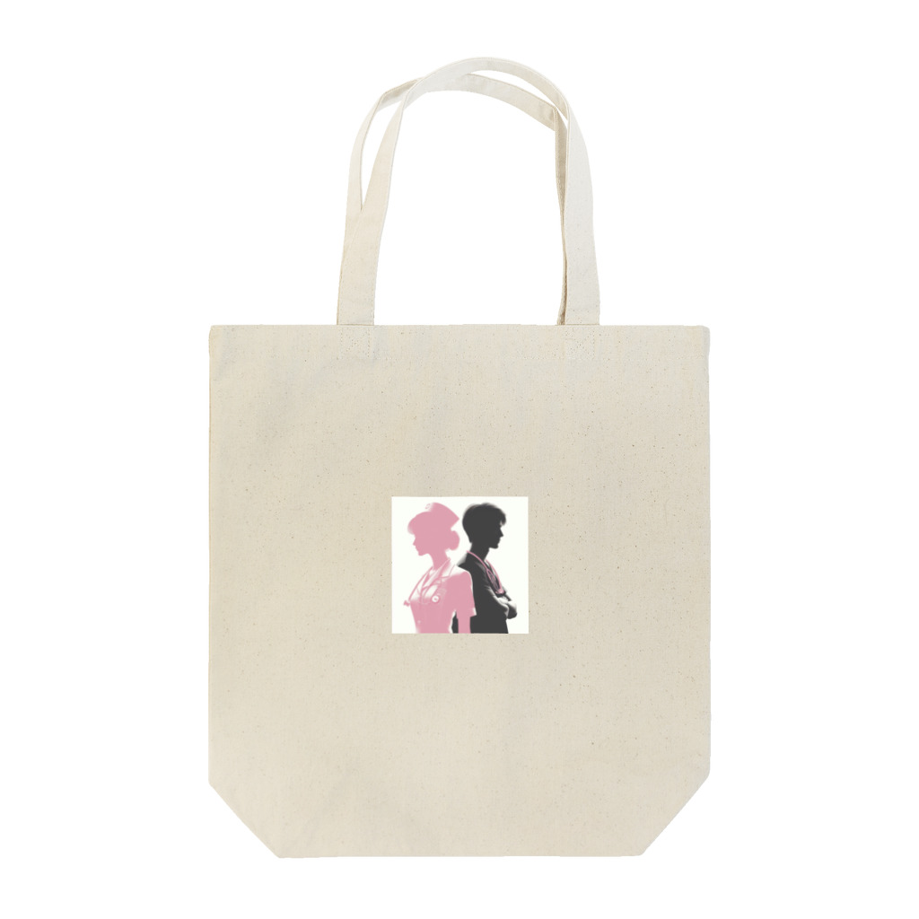 RainboWhaleの看護師シルエットロゴ Tote Bag