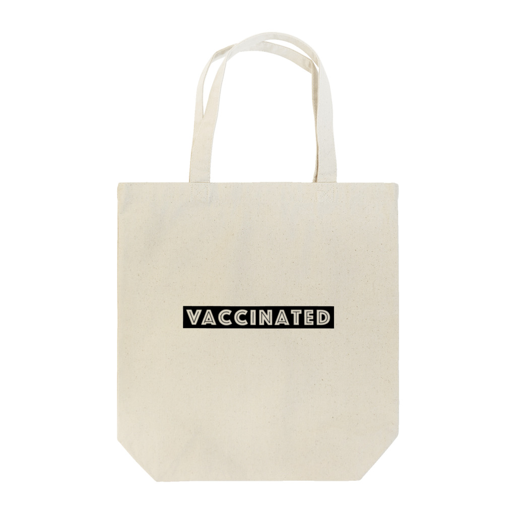 mincora.のワクチン接種済 VACCINATED　- black ver. 02 - トートバッグ